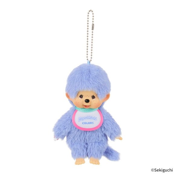 NEW Monchhichi Colors Neon Blue Plush Mascot Keychain - Picture 1 of 4